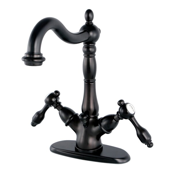 Tudor 2-Handle Bathroom Faucet W/Brass Pop-Up & Cover Plate, Bronze